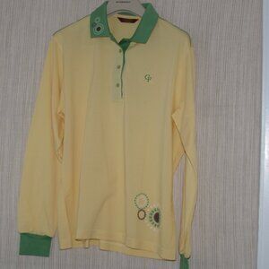 Giorgio Ferri Golf Yellow Green long sleeve top Korea Size 100 USA Size:L